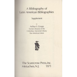 A Biblography of Latin American Bibliographies. Supplement